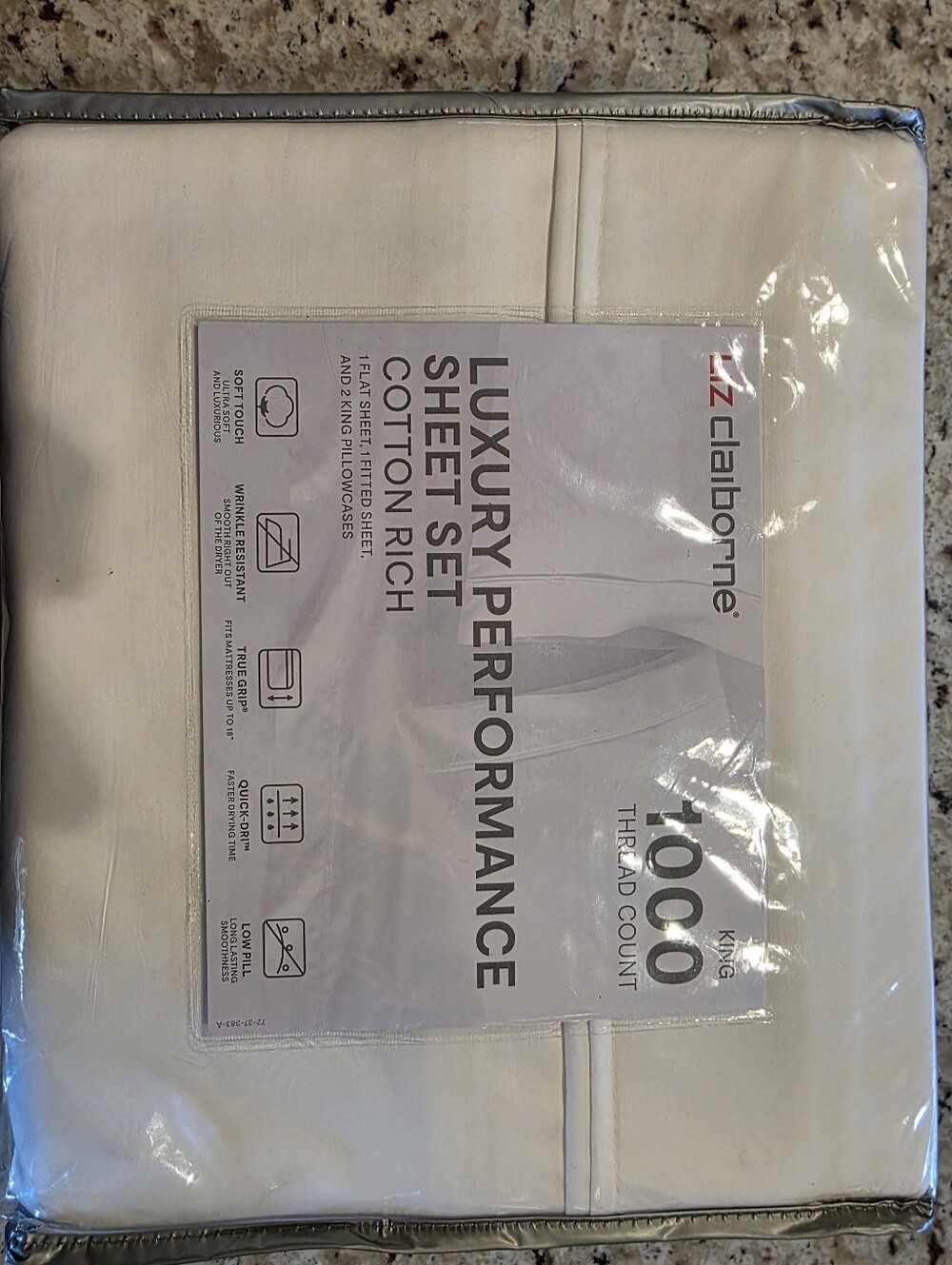 Liz Claiborne White Luxury Performance King Sheet Set